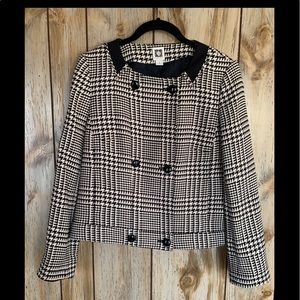 Anne Klein Cream & Black Collarless Blazer Sz. 8